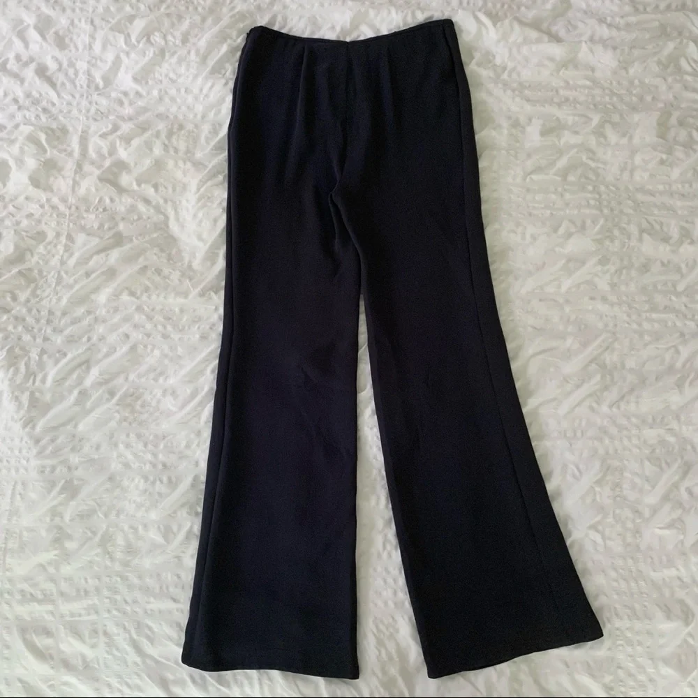 Escada Navy 100% Silk Wide Leg Pants - Picture 9 of 15